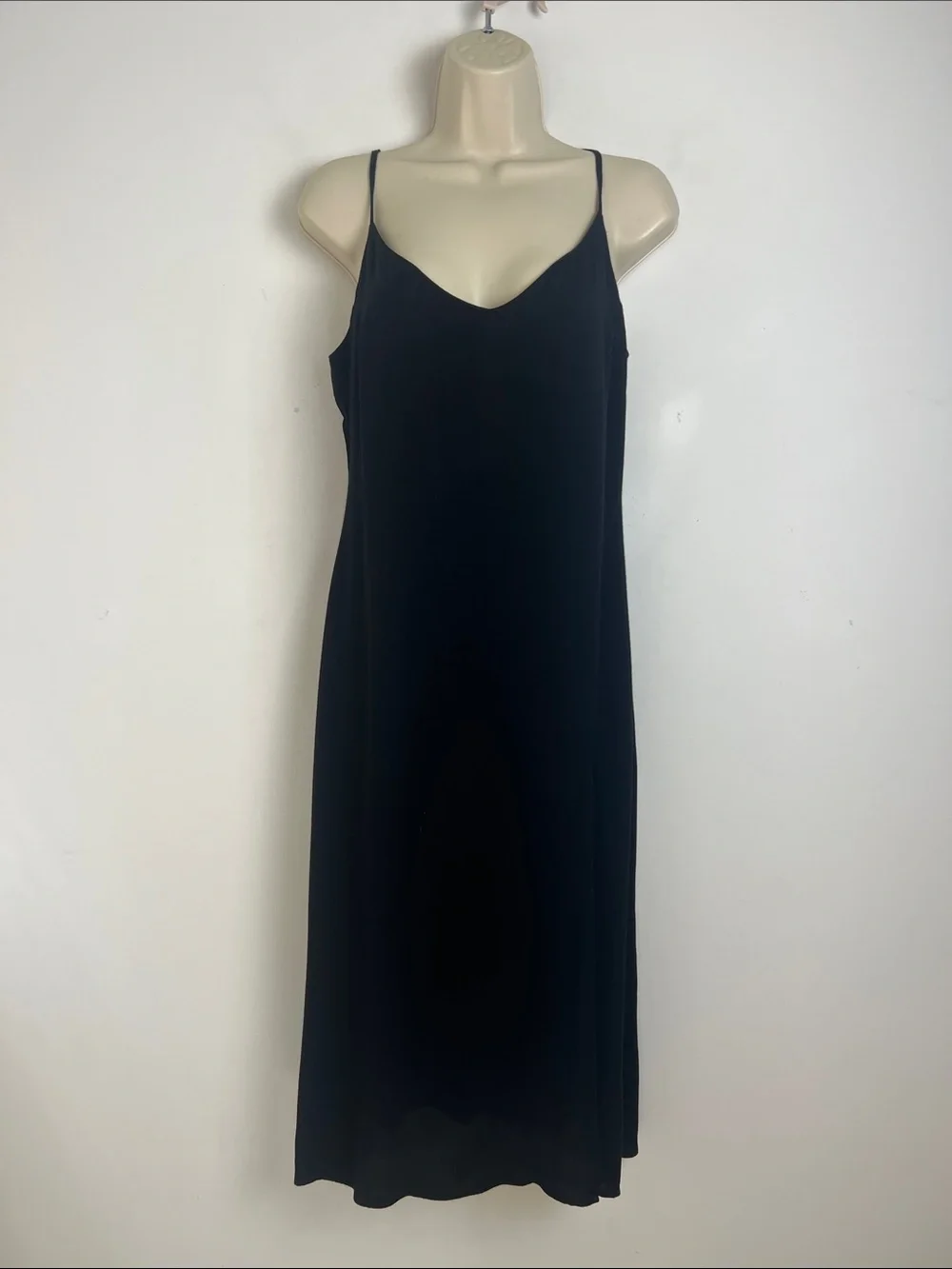 Reformation 6P Black Crimini V-Neck Side Leg Slit Midi Dress Chic Classic